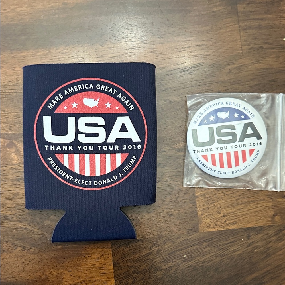 USA MAGA 🇺🇸Thank You Tour 2016 Koozie and Coaster Set